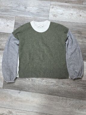 Madewell | Payton Colorblock, Alpaca-Wool Pullover Balloon Sleevee Sweater Sz S